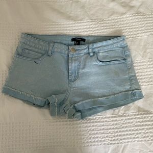 Light blue jean shorts